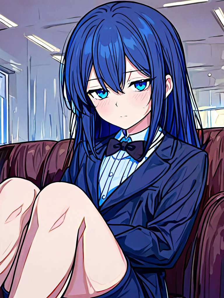 Halies slouched on the couch on a rainy afternoon